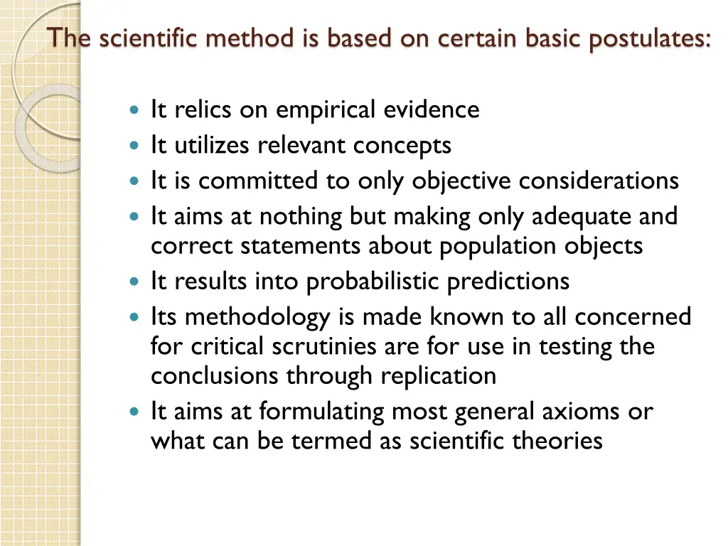 the scientific method is based on certain basic