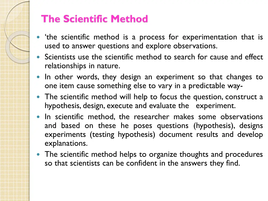 the scientific method