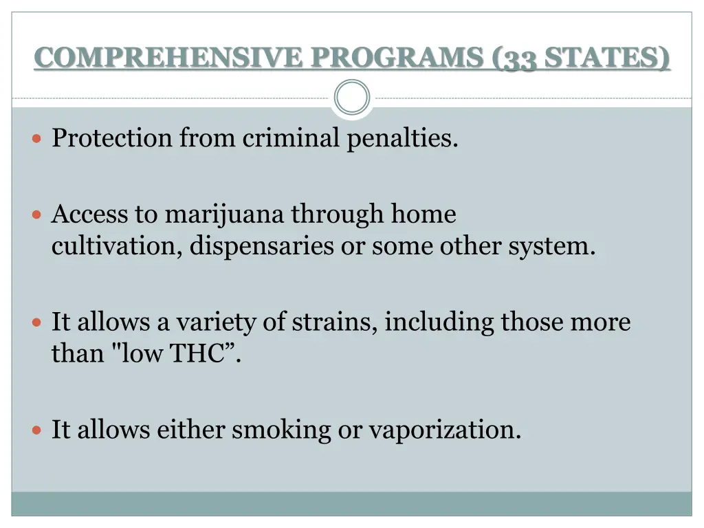 comprehensive programs 33 states