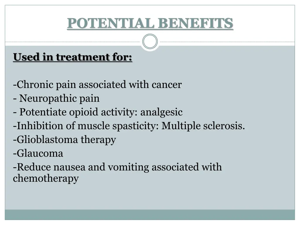 potential benefits