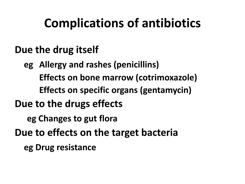 complications of antibiotics