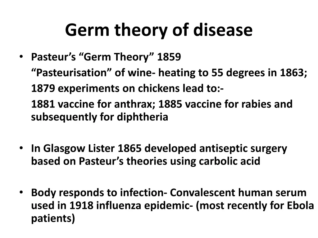 germ theory of disease