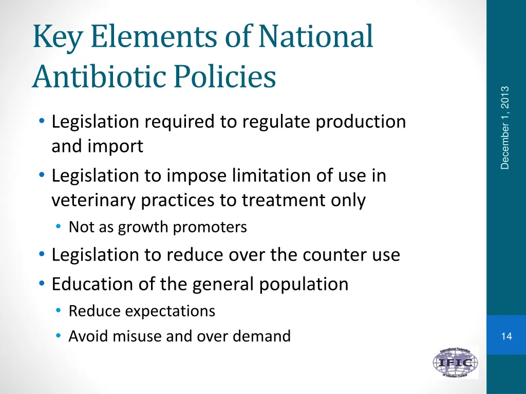 key elements of national antibiotic policies