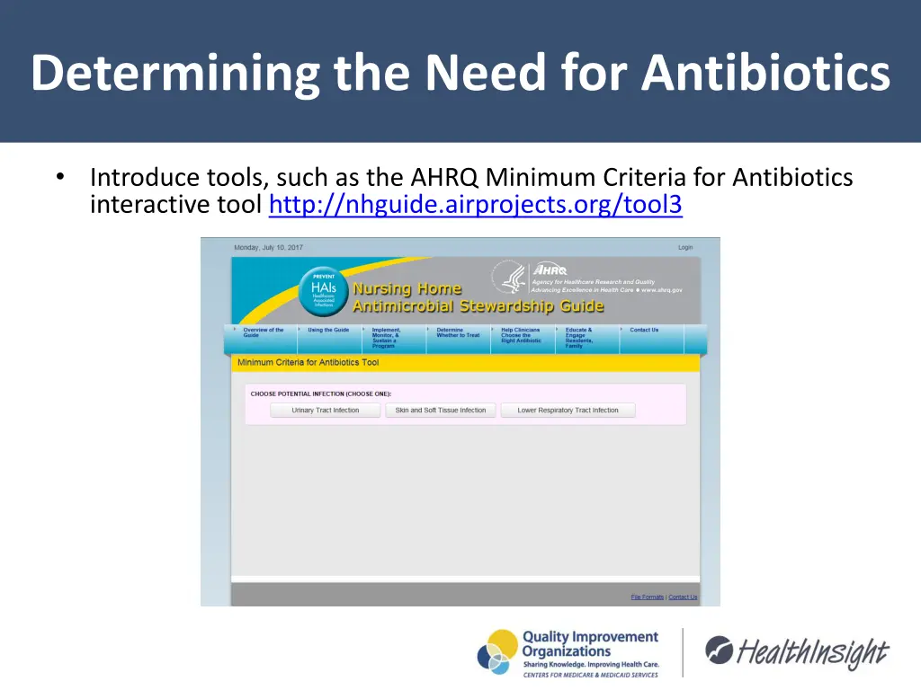 determining the need for antibiotics