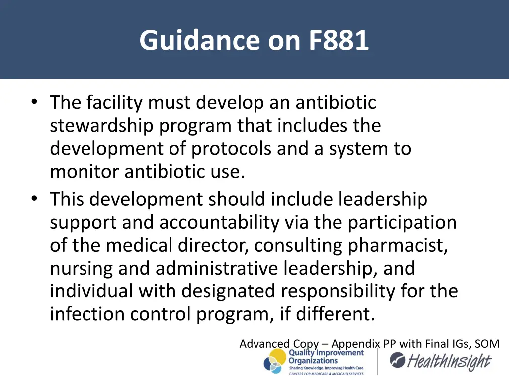 guidance on f881