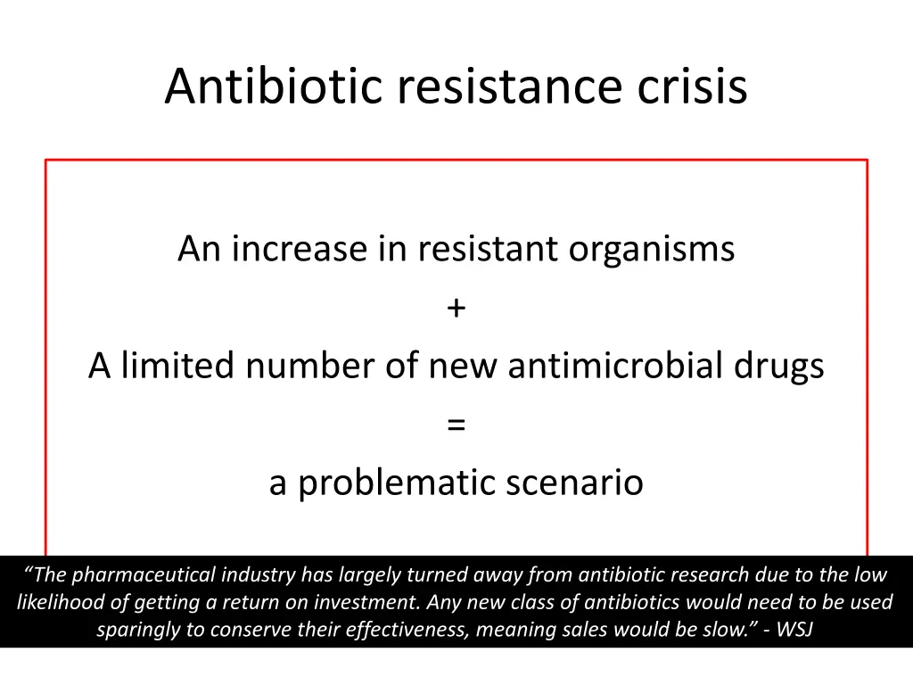 antibiotic resistance crisis