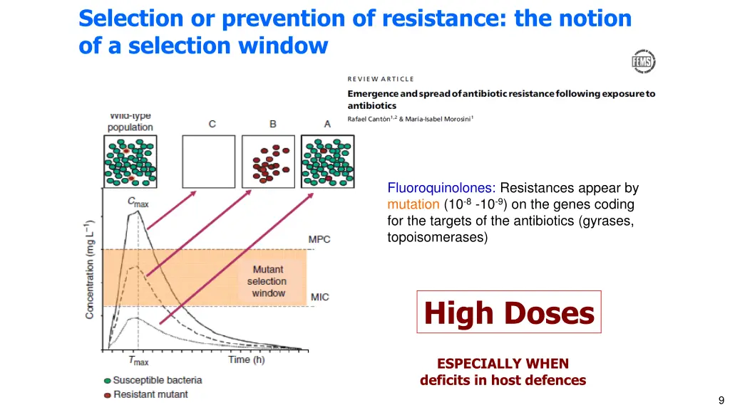 selection or prevention of resistance the notion