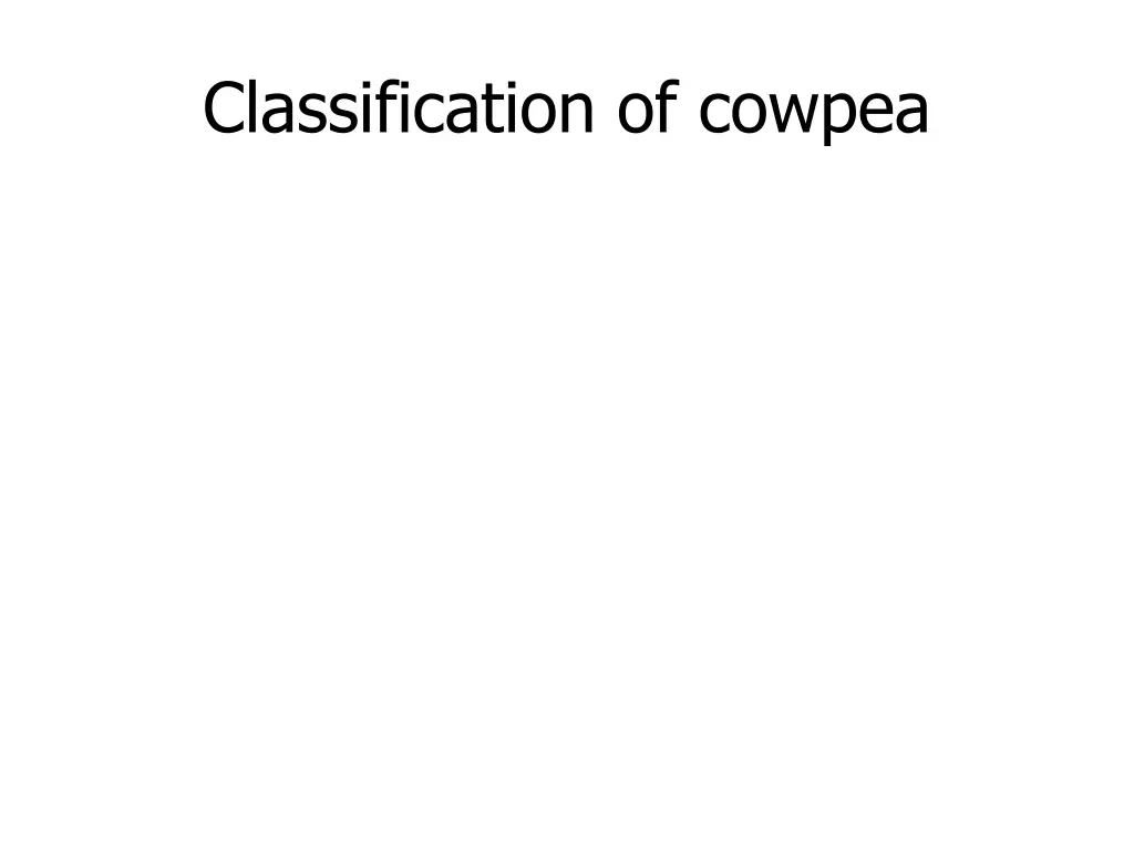 classification of cowpea