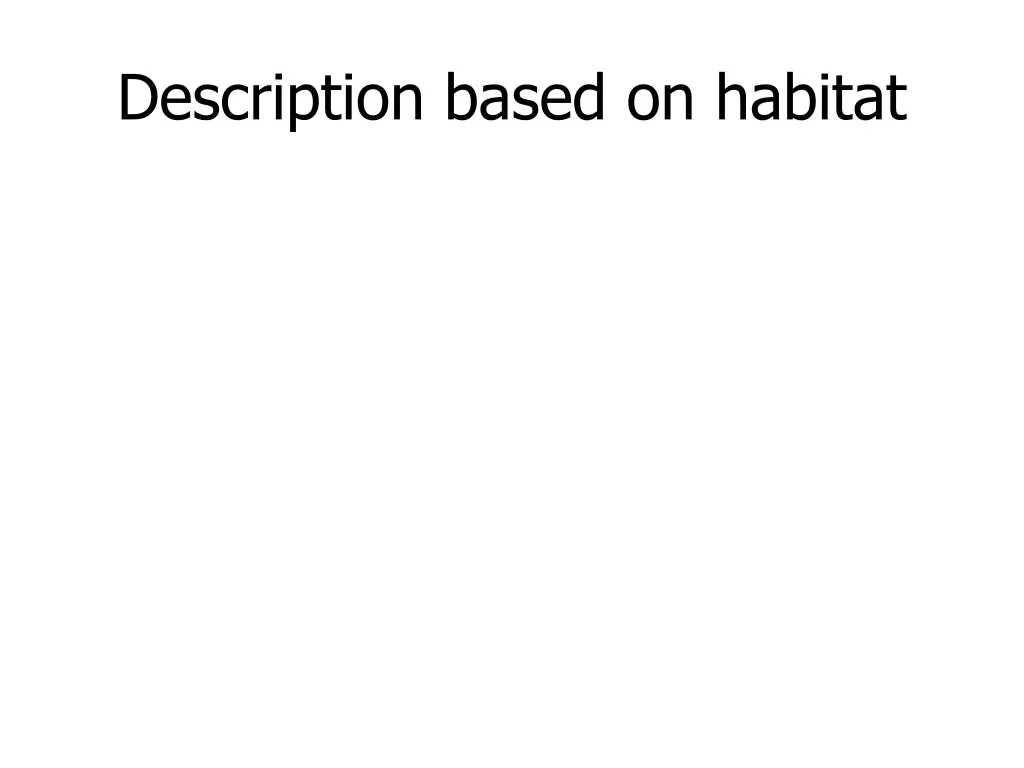 description based on habitat