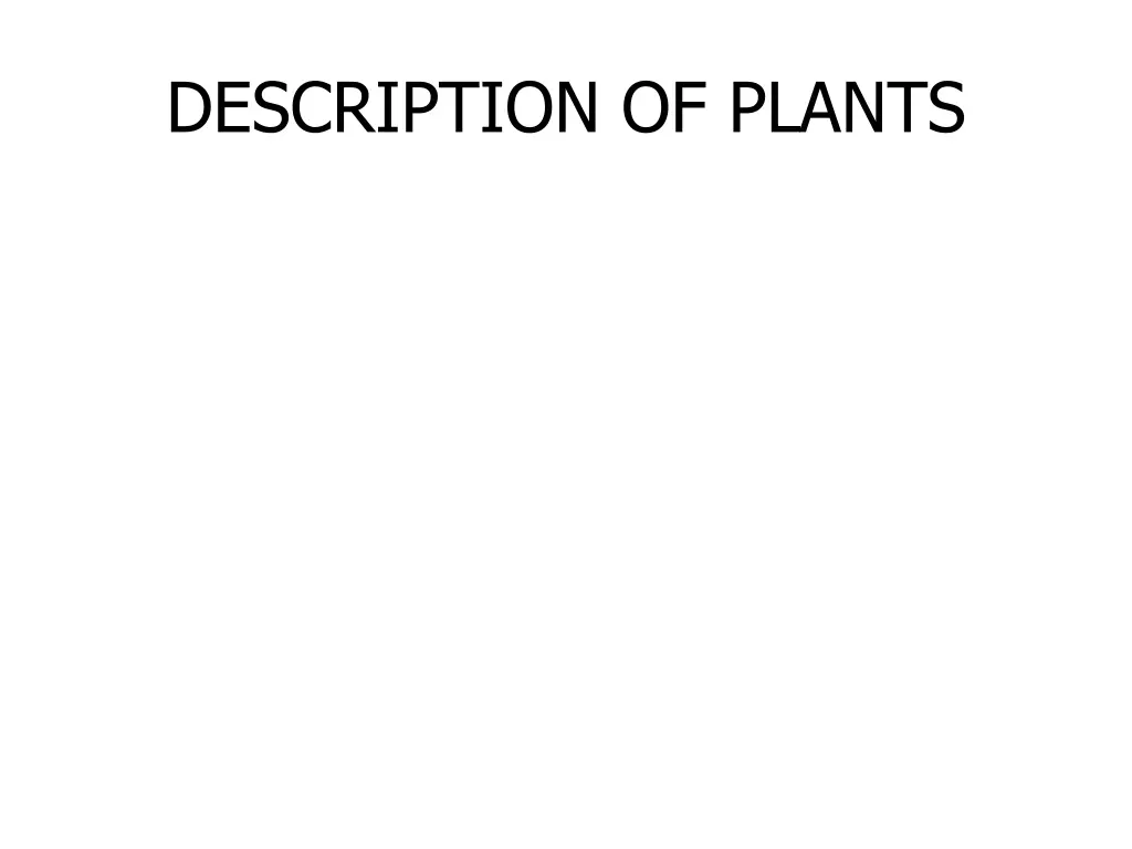 description of plants