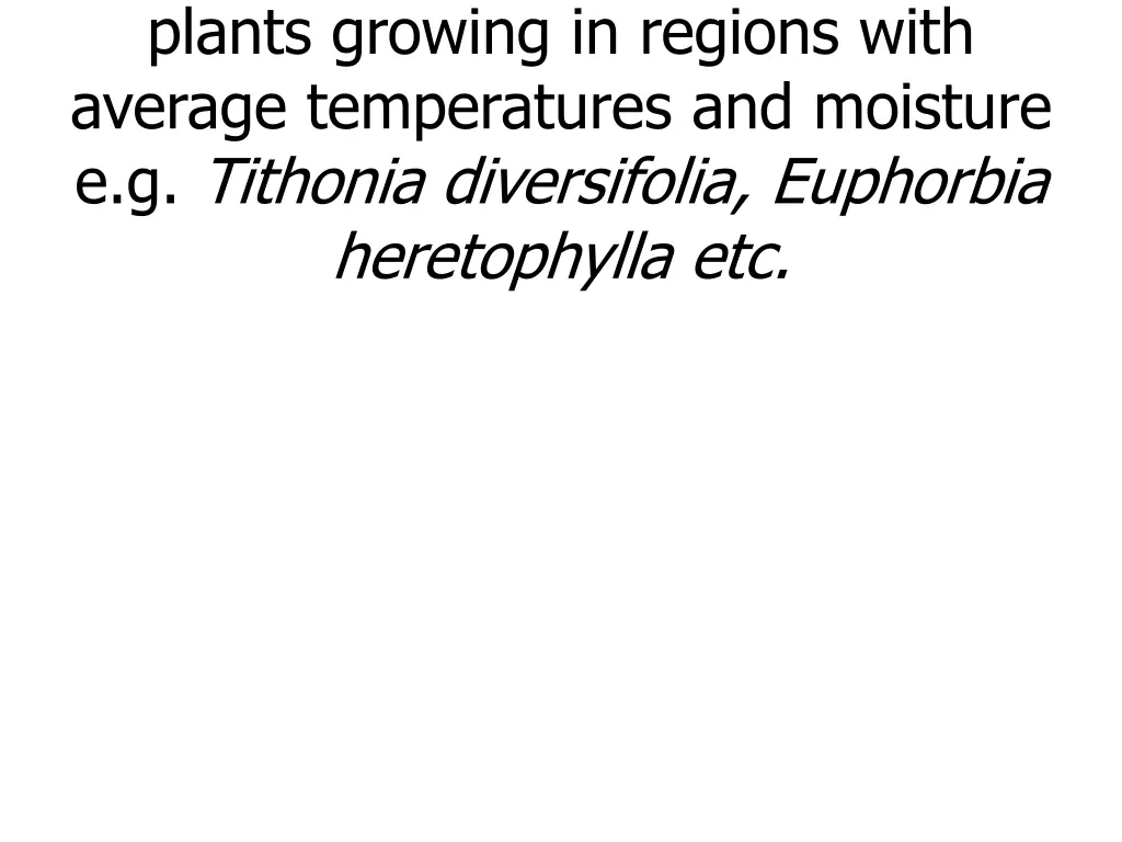 mesophytes or land plants are plants growing