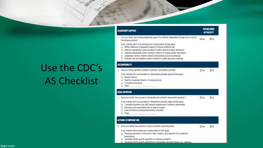 use the cdc s as checklist