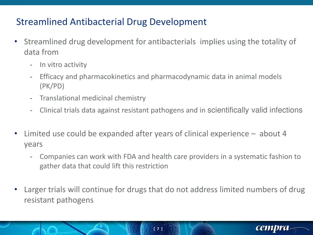 streamlined antibacterial drug development