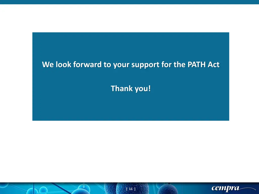 we look forward to your support for the path act