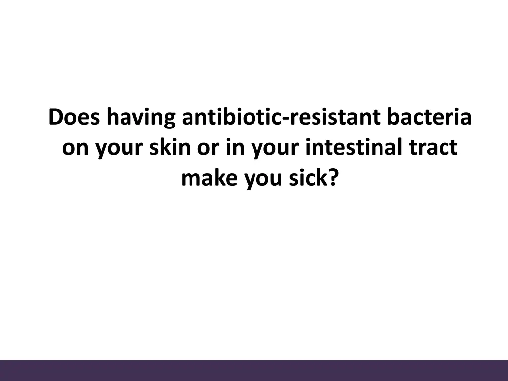 does having antibiotic resistant bacteria on your