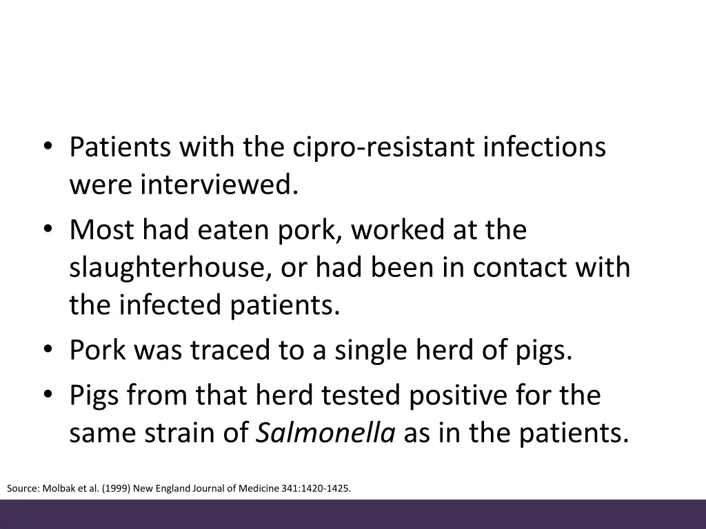 patients with the cipro resistant infections were