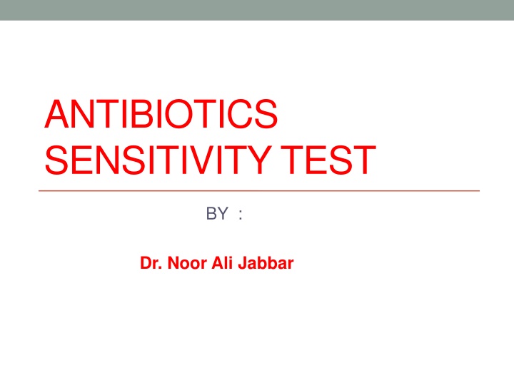 antibiotics sensitivity test