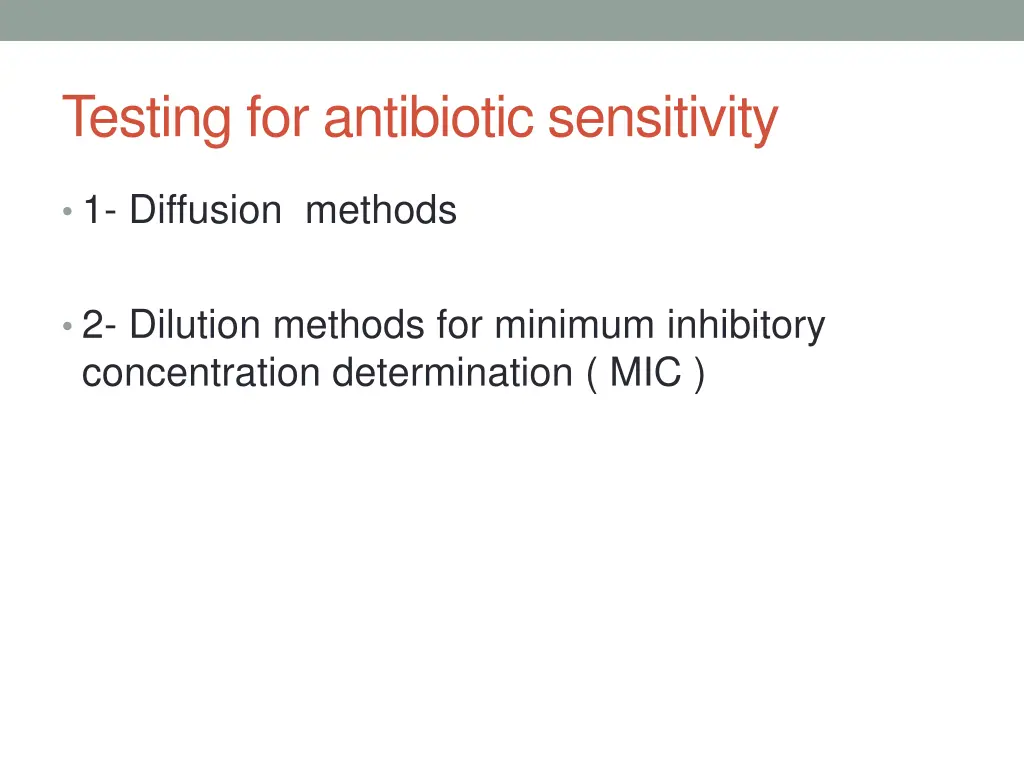 testing for antibiotic sensitivity