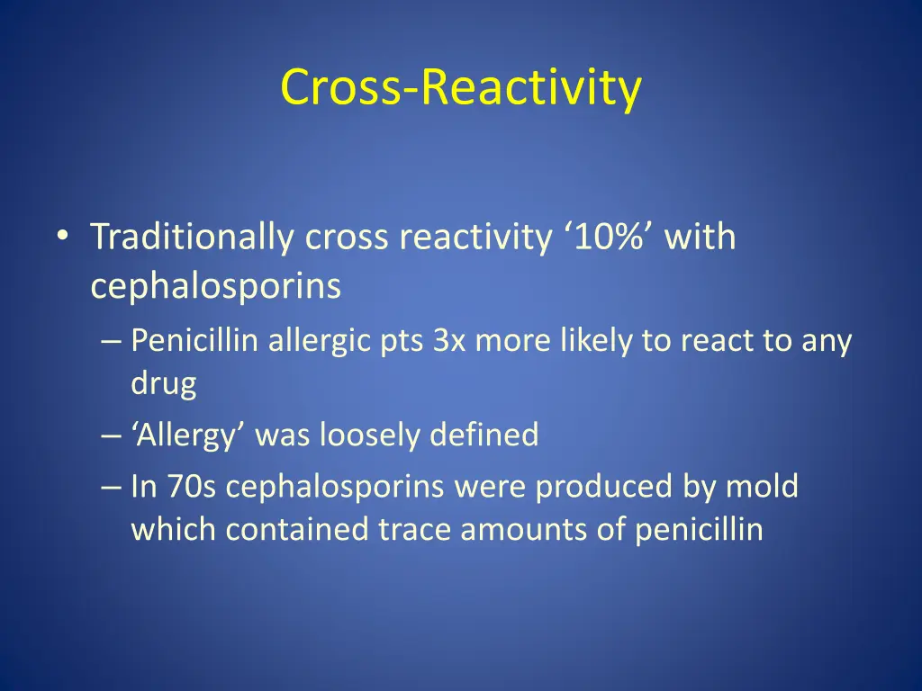 cross reactivity