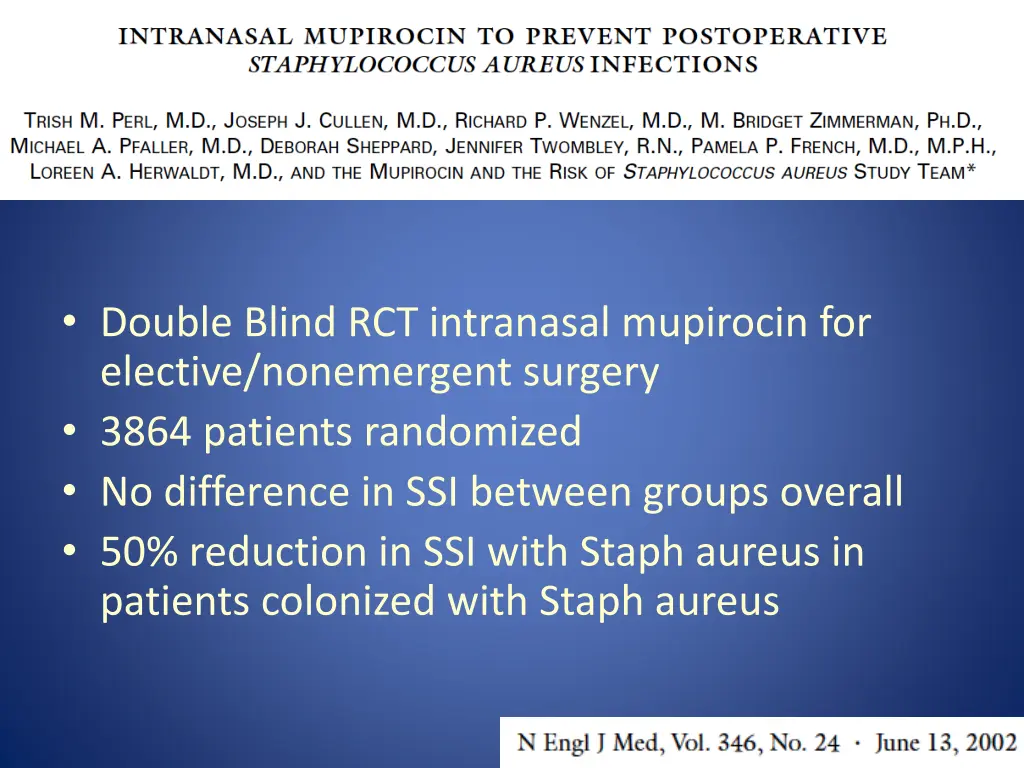 double blind rct intranasal mupirocin