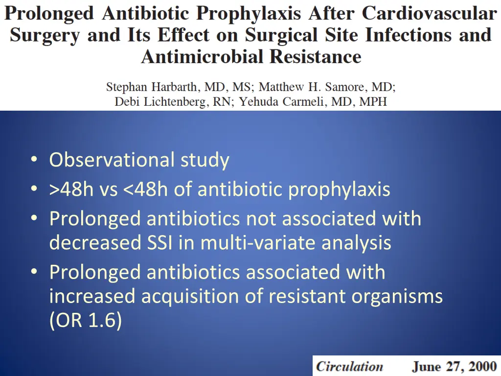 observational study 48h vs 48h of antibiotic