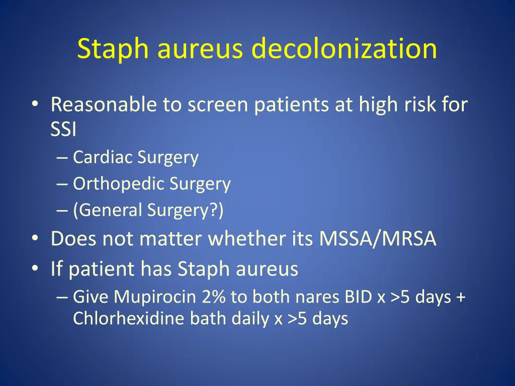 staph aureus decolonization