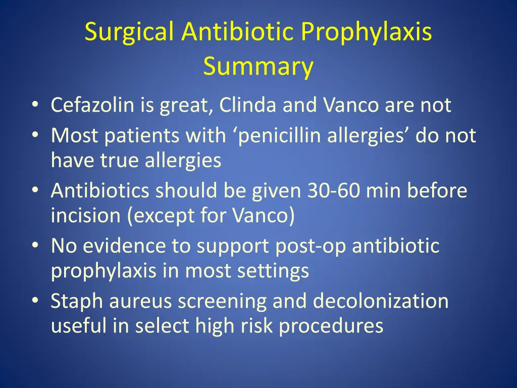 surgical antibiotic prophylaxis summary cefazolin