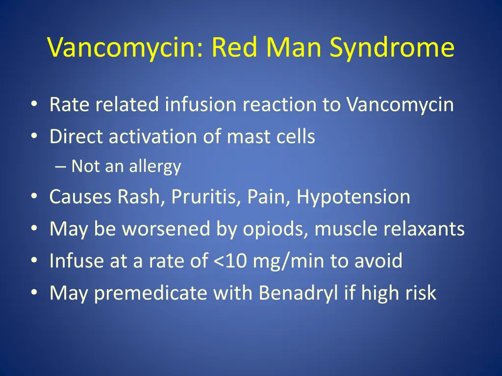 vancomycin red man syndrome