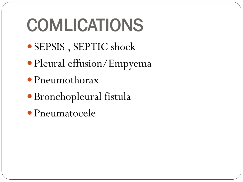 comlications comlications sepsis septic shock