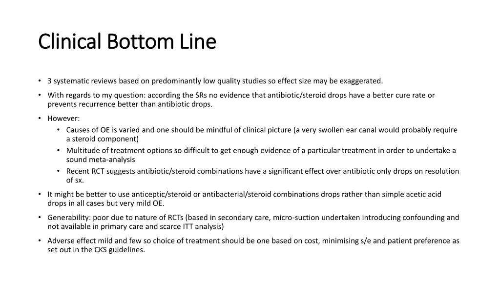 clinical bottom line clinical bottom line