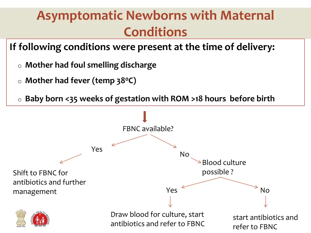 asymptomatic newborns with maternal conditions