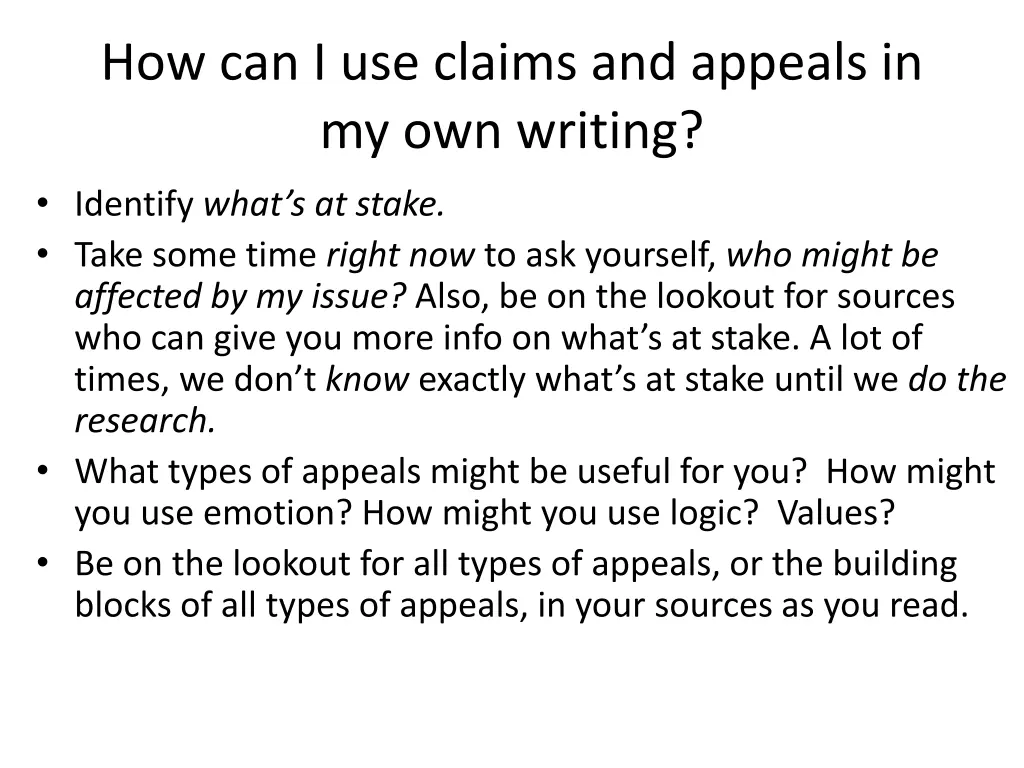 how can i use claims and appeals