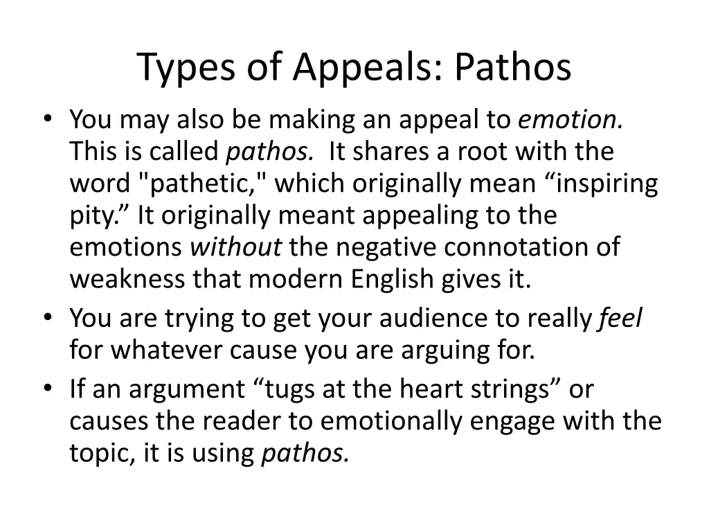 types of appeals pathos you may also be making