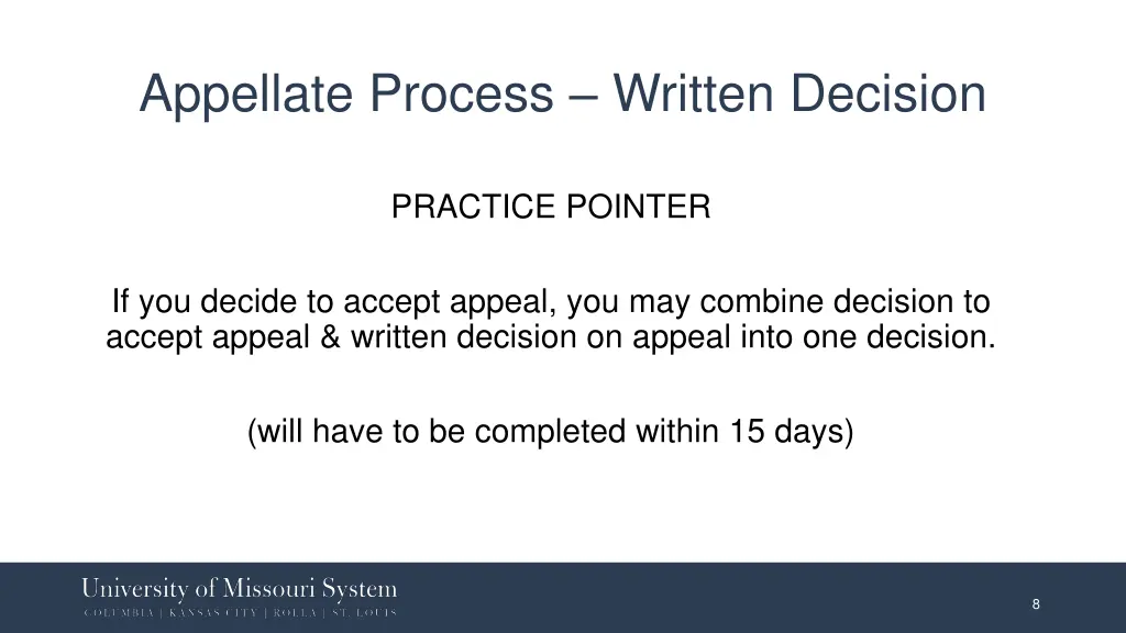 appellate process written decision