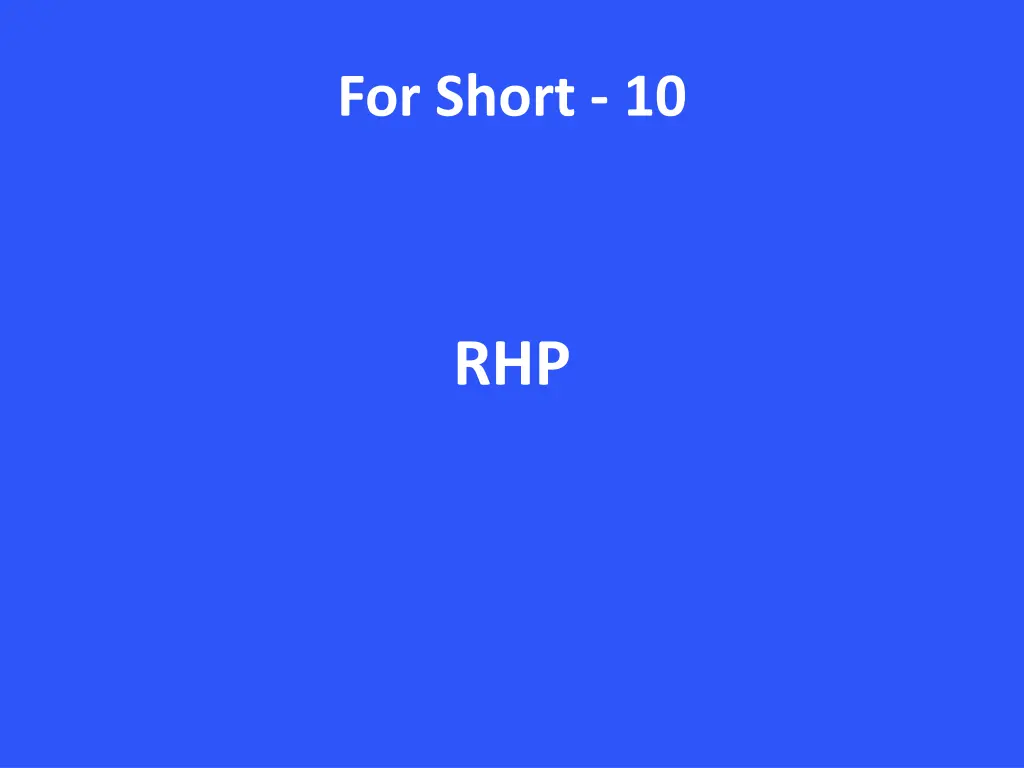 for short 10