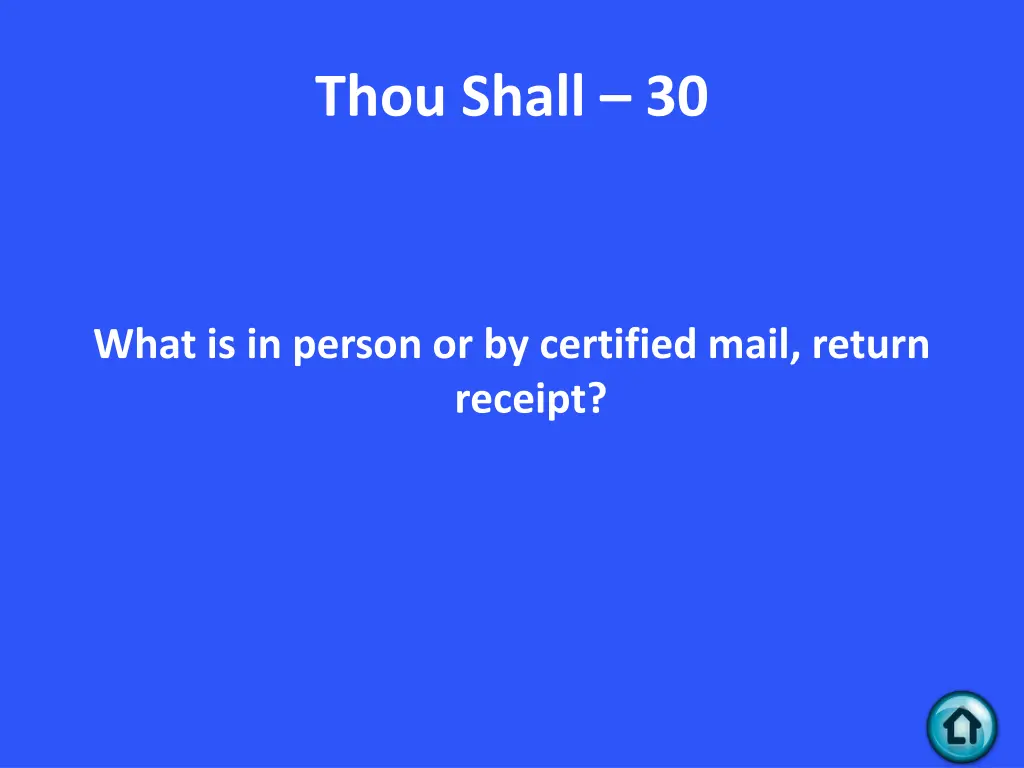 thou shall 30 1