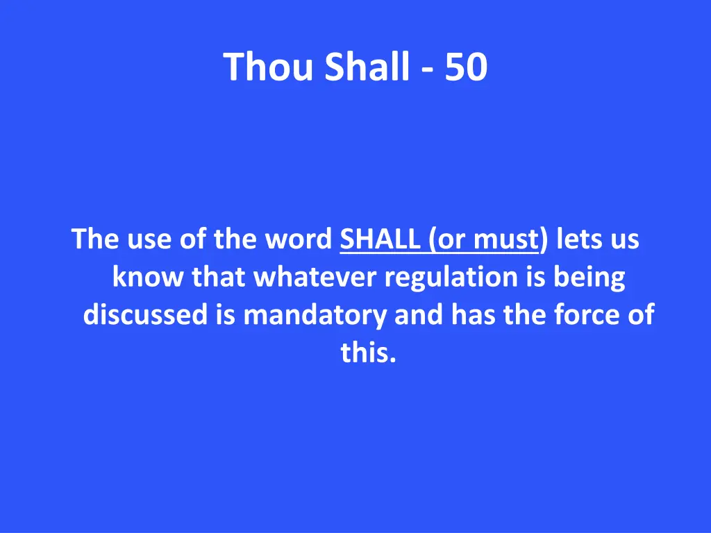 thou shall 50