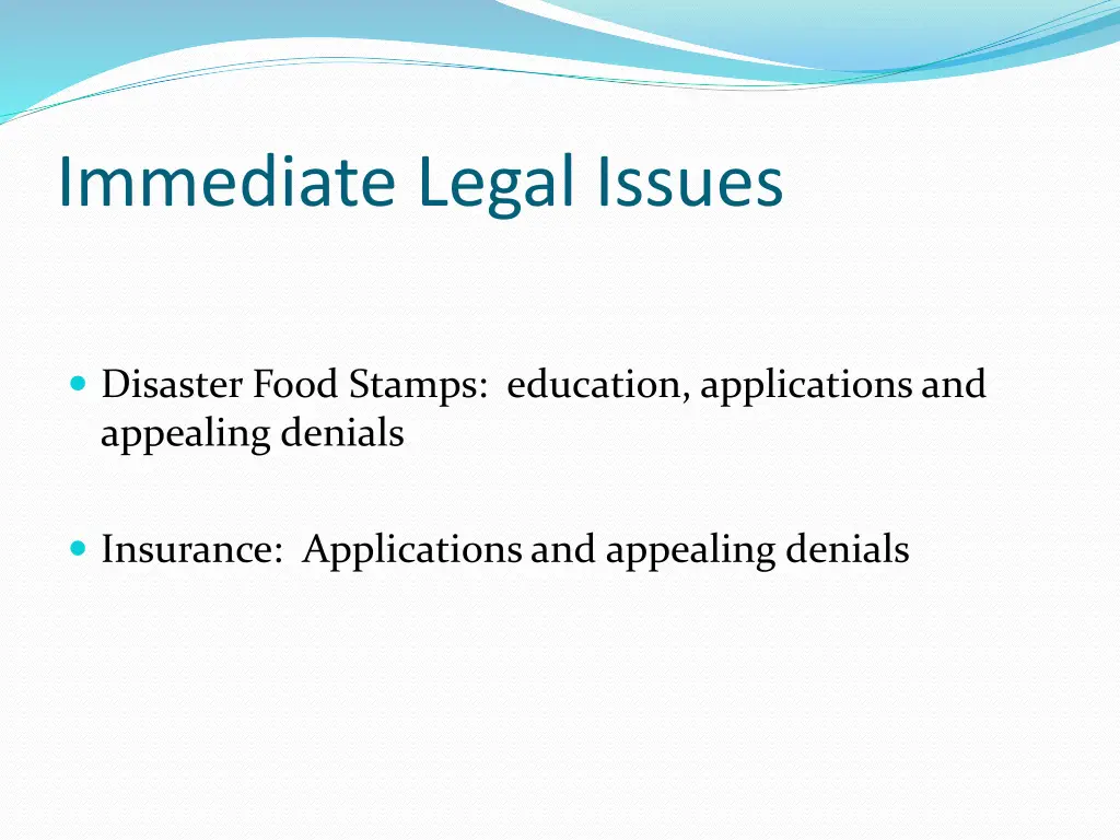 immediate legal issues 1