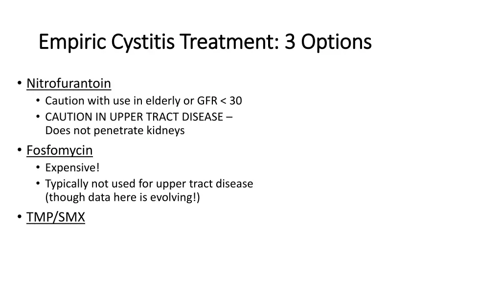 empiric cystitis treatment 3 options empiric