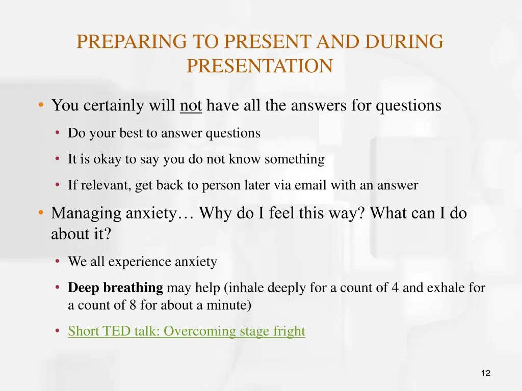 preparing to present and during presentation 1