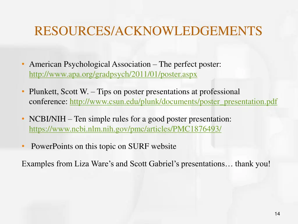 resources acknowledgements