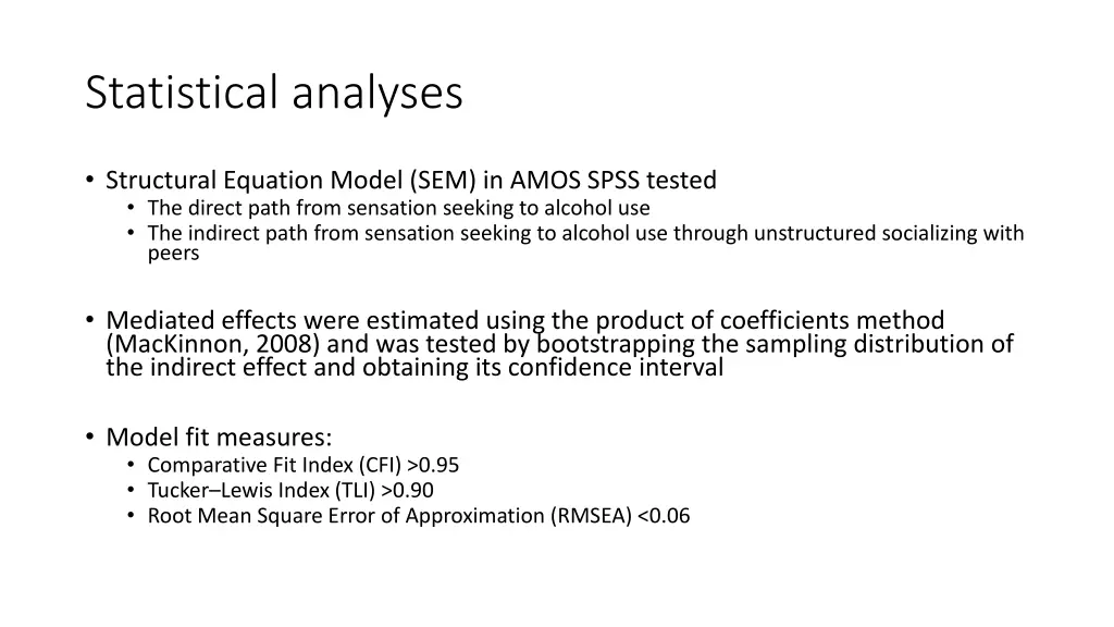 statistical analyses