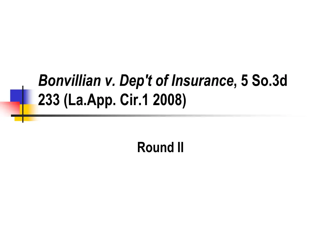 bonvillian v dep t of insurance 1