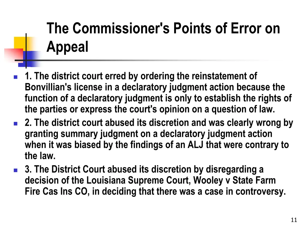 the commissioner s points of error on appeal