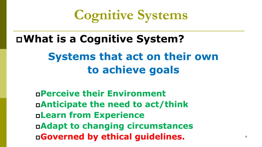 cognitive systems 1