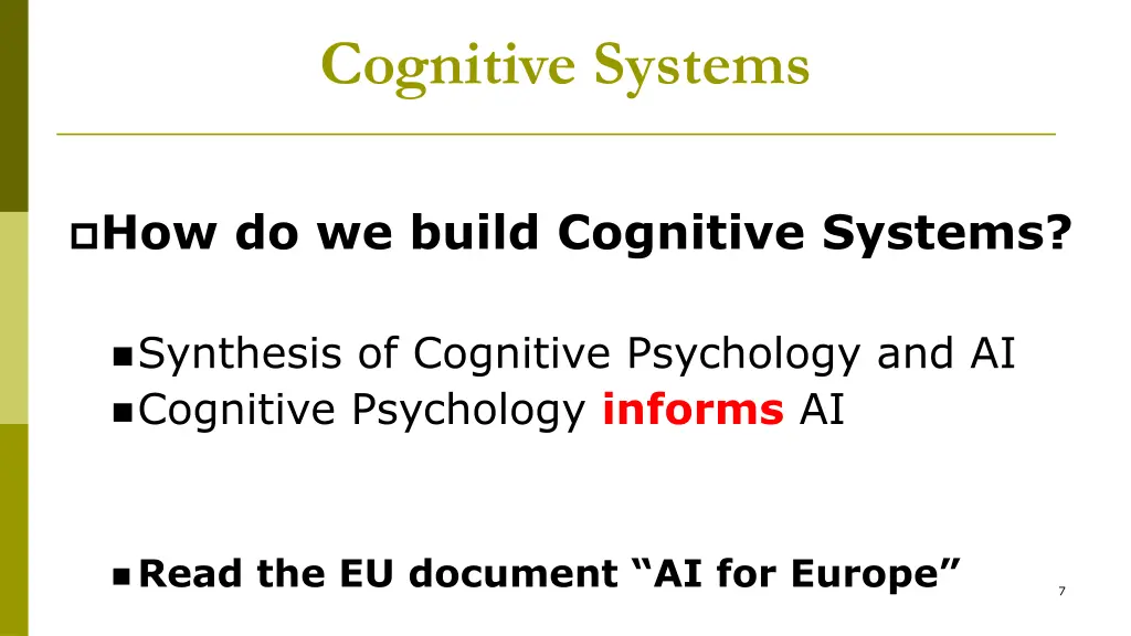 cognitive systems 2