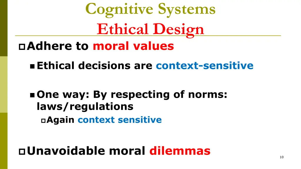 cognitive systems ethical design