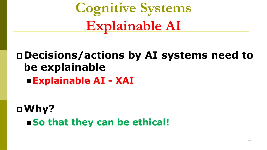 cognitive systems explainable ai