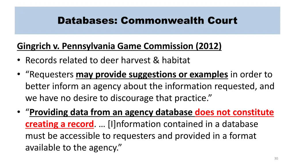 databases commonwealth court