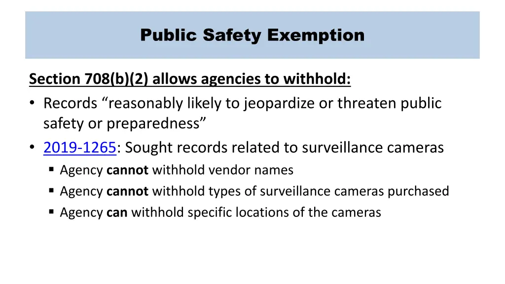 public safety exemption